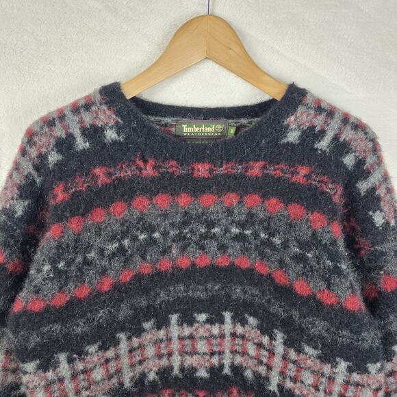 Vintage Timberland Men's Size M Wool Blend Sweater Handknit Weathergear - Picture 3 of 12